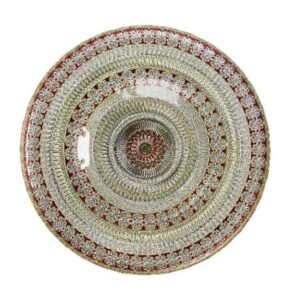 wholesale arjl2057 13" red rim spiral texture glass charger plate modern banquet decor (复制)