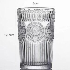wholesale arjs350 350ml embossed sunflower glass victorian style tumbler