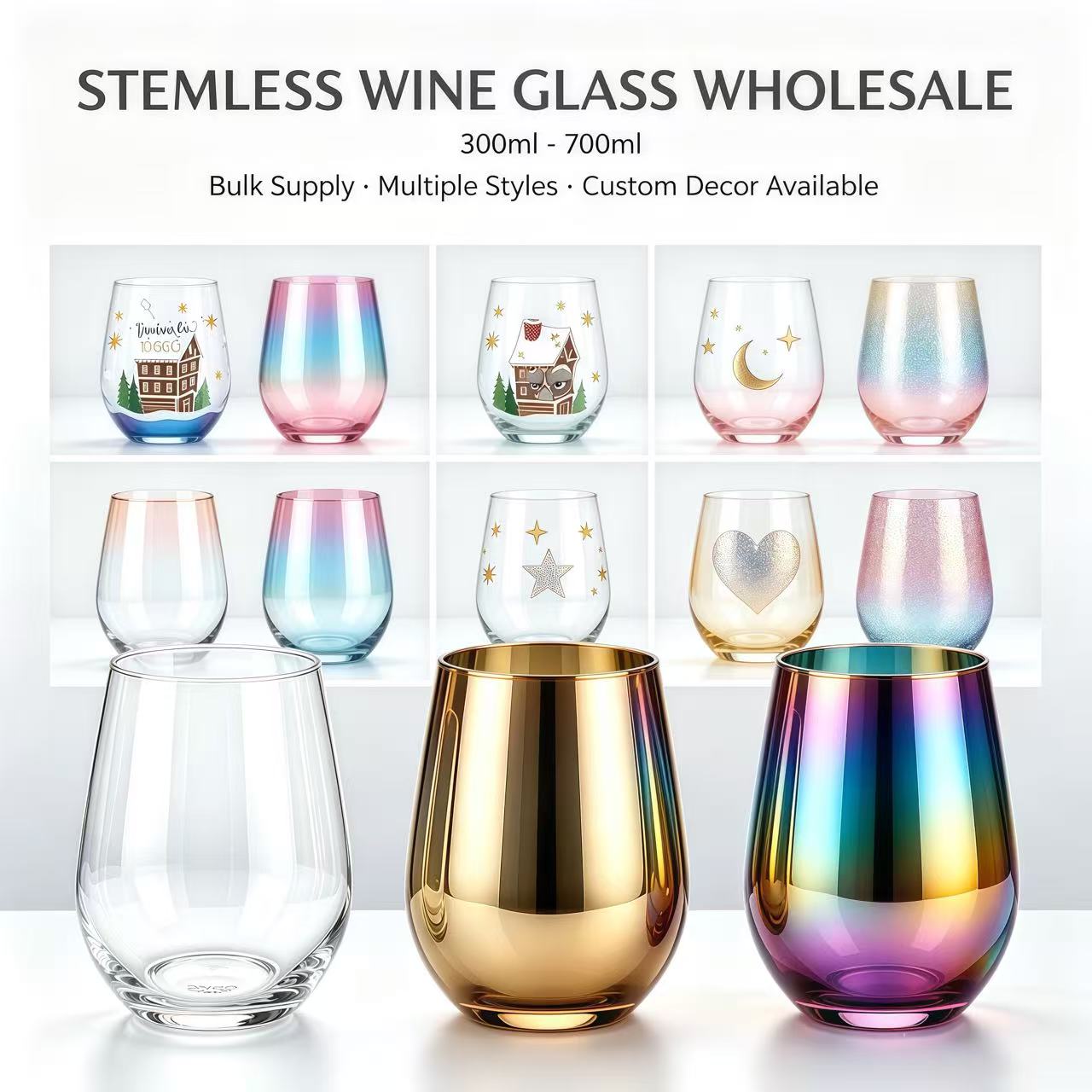 bulk stemless wine glasses wholesale custom logo & decal drinkware bulk stemless wine glasses wholesale custom logo & decal drinkware